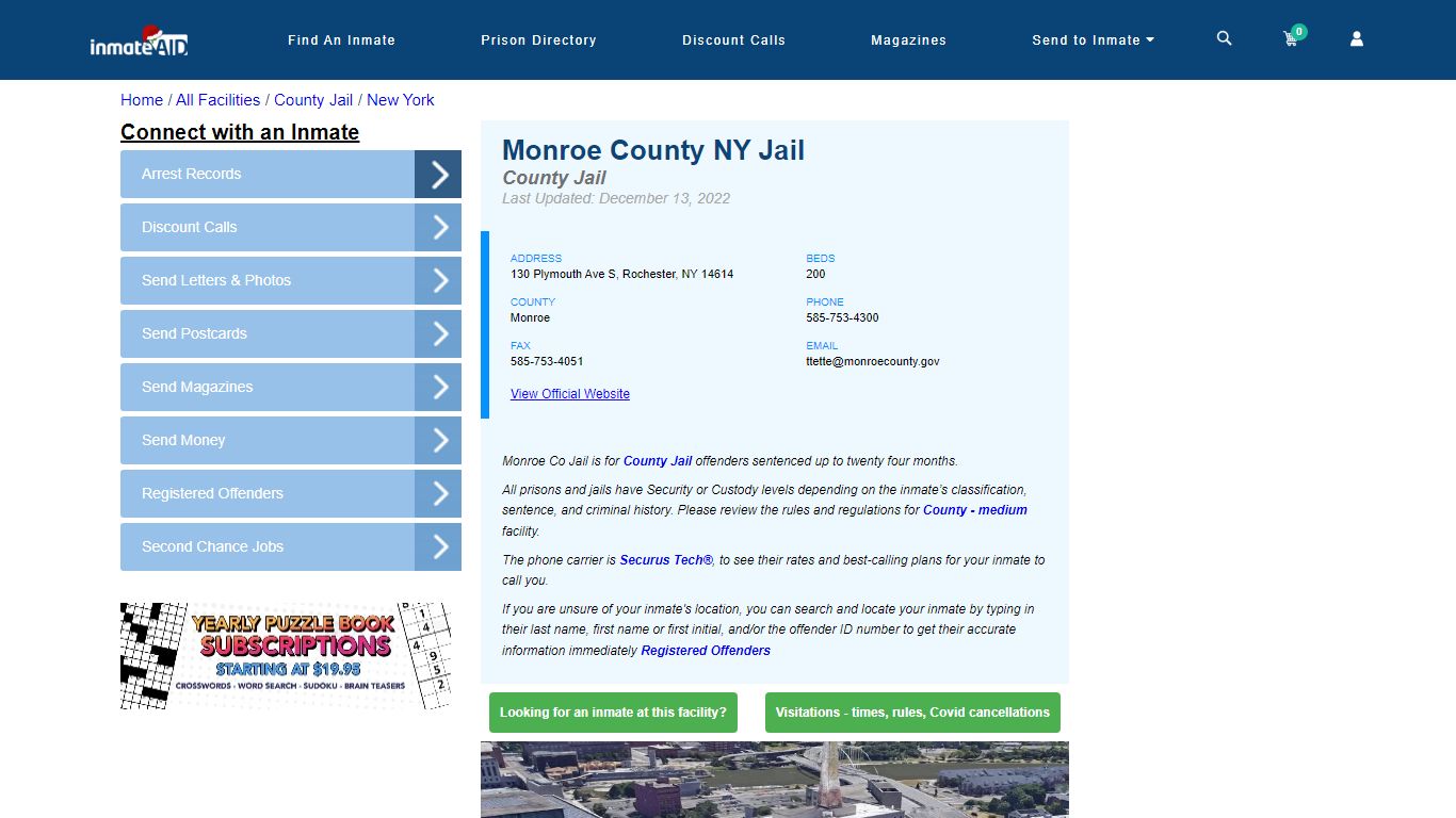Monroe County NY Jail - Inmate Locator - Rochester, NY